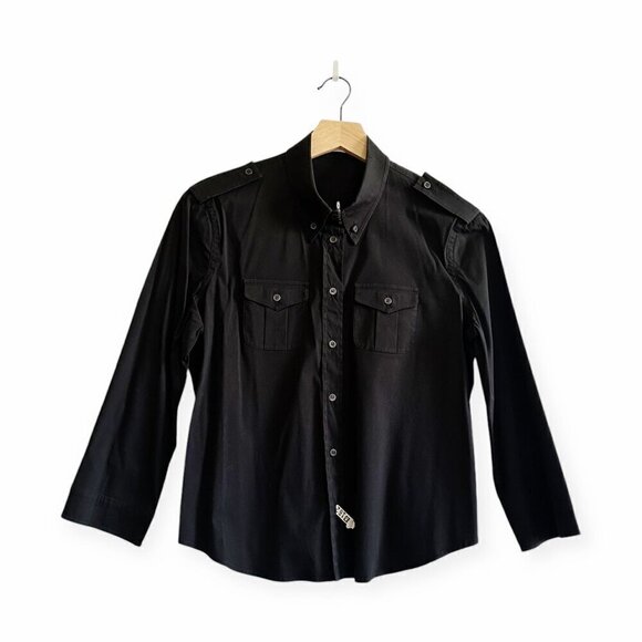 Prada Black stretch cotton blend‎ button down shirt, size Italian 44/M - Picture 1 of 15